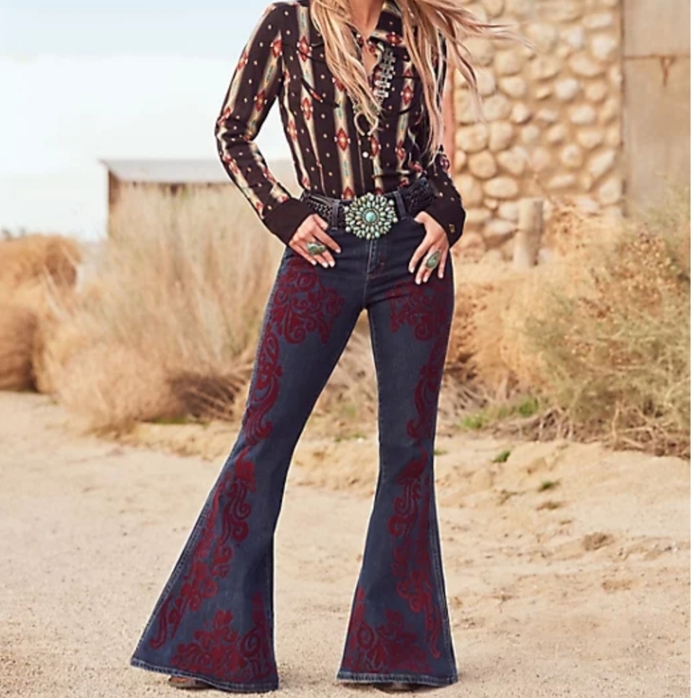 Wrangler x Lainey Wilson Vintage Flocked Bell Bottoms